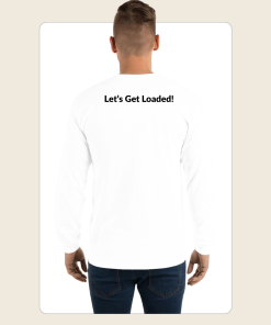Alternative view of Canadian Car Shipping White Long Sleeve Tee – Branded with Logo & “Let’s Get Loaded!”